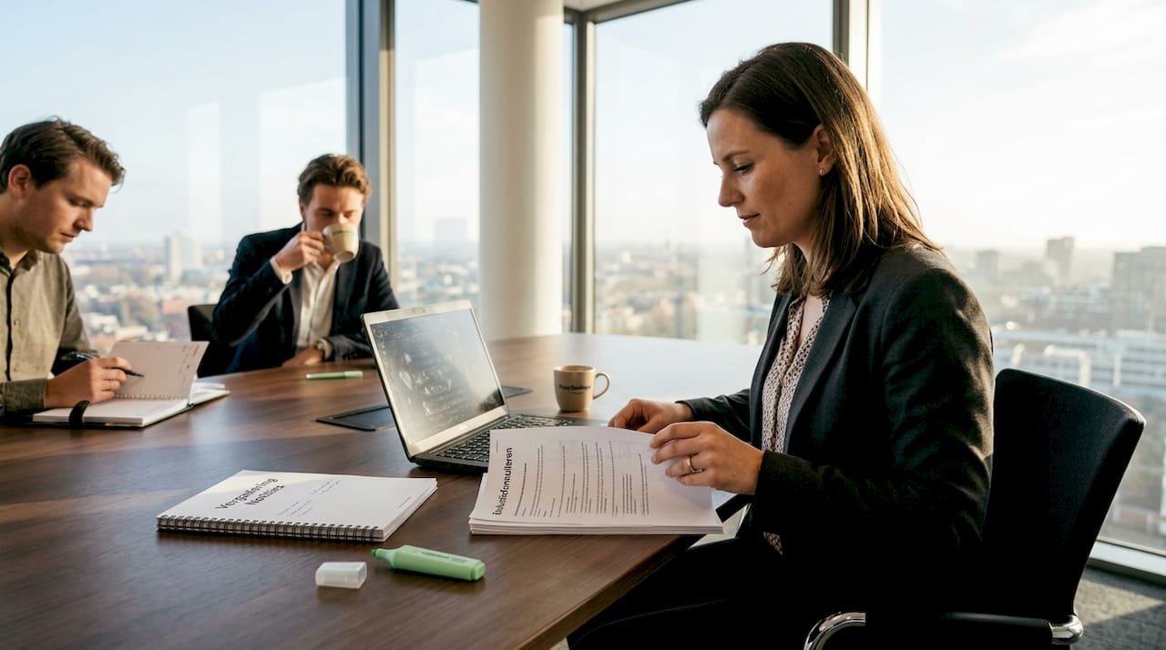 Bespreking van feedbackformulieren op kantoor