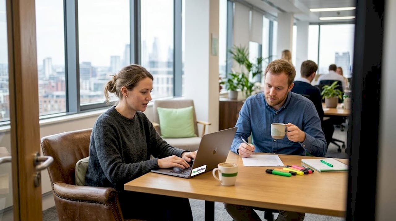 Een collega haalt bij haar team feedback op tijdens het werk.