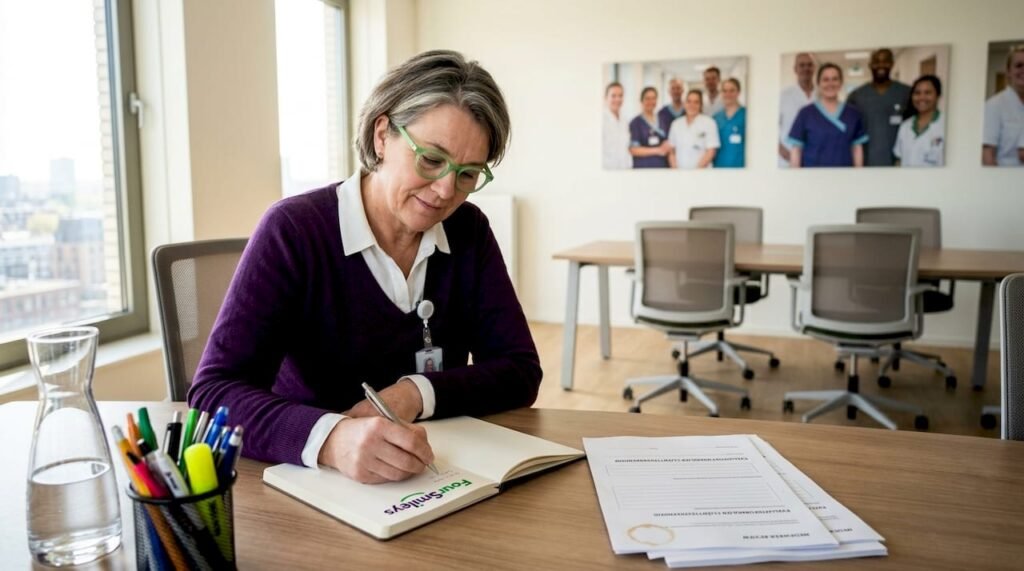 De zorgcoördinator neemt de workflow rondom het evenement kritisch onder de loep.