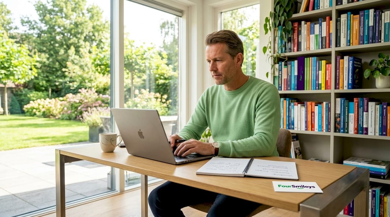 1780014840205_Business-professional-working-on-laptop-in-home-office-1 Een zakelijke professional aan het werk achter zijn laptop in een thuiskantoor.